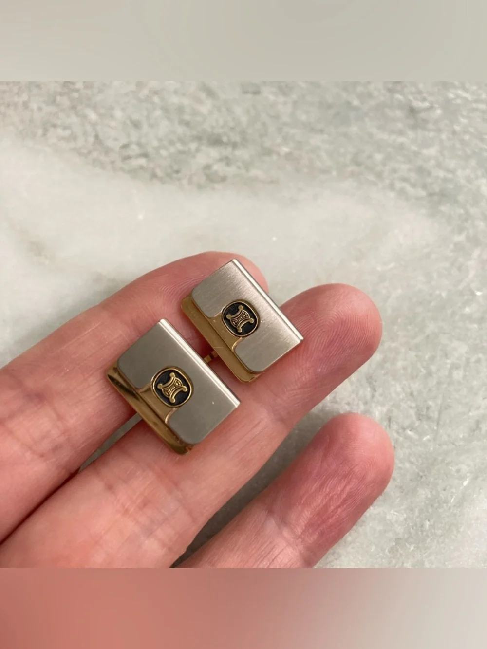 Celine Cuff Links + Tie Clip Set Vintage - Picture 3 of 6